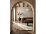 Wollteppich Floral Beige Ø160 Cm - Leven Kadima Design