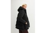 bonprix Oversize Winterjacke Mit Kapuze, Schwarz, Gr.50, Wattierte Winterjacke Mit Kapuze Und Taschen