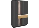Highboard MÄUsbacher, Anthrazit, B:96Cm H:151Cm T:42Cm, Sideboards, Highboard, Highboard, Bht 96/151/42 Cm, Inkl. Griffbeleuchtung, TüRdäMpfung