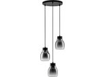 Nova Luce Pendelleuchte "Blacu", Grau (Schwarz), 3, H: 120Cm, 1 Stk., Leuchten, Pendelleuchte