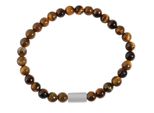 Gliederarmband Adelia´S "Herren Armband – Kugelarmband Aus Edelstahl Mit Tigerauge 21 Cm", Braun, ArmbäNder, Herren, 21Cm, Edelstahl, Gliederarmband, Ideal Als Geschenk FüR Besondere AnläSse