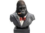 Dekoobjekt Kare Design "Smoking Gorilla 48Cm", Schwarz, B:38Cm H:45Cm T:24Cm, Polyresin, Dekofiguren