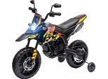 12V Kinder-Motorrad mit Stützrädern, LED-Lichtern, Musik, USB, Elektro-Motorrad für Jungen und Mädchen, Gelb