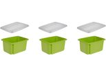 Organizer Keeeper "Emil", GrüN, B:28,5Cm H:20,5Cm T:38Cm, Polypropylen, Aufbewahrungsboxen, Aufbewahrungsbox, 15 L, Mit Deckel, Hochwertiger Kunststoff