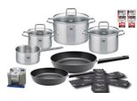 Topf-Set ELO "Citrin 13-Teilig", Silber (Edelstahlfarben), TöPfe, Induktion