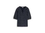Tom Tailor Damen T-Shirt Mit Punktemuster, Blau, Gepunktet, Gr. L