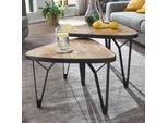 Finebuy Couchtisch Massivholz Metall Wohnzimmertisch 2Er Set Satztisch Tisch