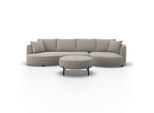 Wohnlandschaft Nilas Beige Chenille Mit Hocker