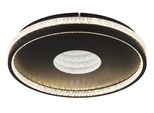Globo Lighting Deckenleuchte "Shirley", Schwarz (Schwarz Matt), 1, Ø 40Cm H: 6,5Cm, 1 Stk., Leuchten, Deckenleuchte, Kristalle 3D, Dimmbar, Memory, Led, Deckenleuchte