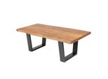 Riess-Ambiente Couchtisch Mammut - 110Cm Akazie Schwarzes Metallgestell 3,5Cm Tischplatte Massivholz Baumstamm