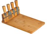KäSebrett Kesper "KäSeschneidebrett Magnetisch", Beige (Natur), B:20Cm H:8Cm L:30Cm, Bambus, Edelstahl, Schneidebretter, Mit Besteck