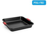 Backform Woll "Woll Let's Bake Kuchenform, Viereckig, 28X28 Cm", Schwarz, B:28Cm L:28Cm T:5Cm, Aluminium, KüChenformen, Mit Antihaftversiegelung Und Integrierten Silikongriffen, Pfas-Frei
