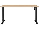 Schreibtisch Germania "Boras", Lindberg, Eiche, Nachbildung, Schwarz, Schwarz, Lindberg, Eiche, Nachbildung, B:160Cm H:120Cm T:80Cm, Tische, Schreibtisch