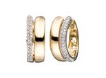Paar Creolen Jobo "Ohrringe Mit 86 Diamanten", Gelb (Gelbgold 585), Ohrringe, Damen, 15,9Mm, Si = Kleine EinschlüSse, Diamanten Gelbgold 585, Diamanten, Gelbgold 585, 585 Gold Bicolor