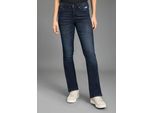 Bootcut-Jeans Kangaroos, Damen, Gr. 46, N-Gr, Blau (Dunkelblau Us), Denim/Jeans, Obermaterial: 98% Baumwolle, 2% Elasthan, Basic, Bootcut Fit Lang, Jeans, Ausgestellte Beinform, Used-Waschung, Normale LeibhöHe