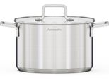 Kochtopf Hanseatic "Daily", Silberfarben, H:15Cm Ø:24Cm, TöPfe, Kochtopf, Handfreundliche Griffe, Literskala, Glasdeckel, Induktion