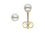 Paar Ohrstecker Jobo "Ohrringe Mit Perlen 4,5 Mm", Gelb (Gelbgold 585), Ohrringe, Damen, 4,5Mm, Gelbgold 585 Perlen, Gelbgold 585, Perlen, 585 Gold