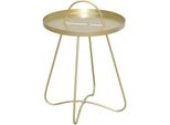 Beistelltisch, Gold (Goldfarben, Goldfarben, Goldfarben), B:40Cm H:57Cm T:40Cm, Hofmann Living AND More, Tische, Beistelltisch, Metallplatte