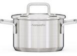 Kochtopf Hanseatic "Daily", Silberfarben, H:9,5Cm Ø:16Cm, TöPfe, Kochtopf, Handfreundliche Griffe, Literskala, Glasdeckel, Induktion