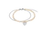 Armband Tom Tailor "Schmuck Geschenk Edelstahl Herz", Edelstahlfarben, Apricot, Apricot, ArmbäNder, Damen, 20Cm, Edelstahl, Armband, Mit Glassteine