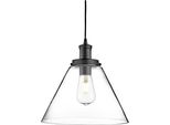Searchlight Pendelleuchte "Pyramid-Pendelleuchte - Metall & Glas", Mattschwarz, Klar, H: 28Cm, 1 Stk., Leuchten, Pendelleuchte