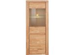 Vitrine Otto Home "Burani", Braun (Eiche Teilmassiv), B:60Cm H:145Cm T:35Cm, Holz Teilmassiv, SchräNke, Vitrine, Grifflose Optik