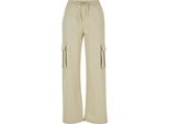 Stoffhose Urban Classics "Urban Classics Damen Ladies Vicose Straight Leg Cargo Pants", Damen, Gr. Xs, Us-GrößEn, Concrete, 68% Viskose, 32% Polyester, Unifarben, Loose Fit, Hosen Stoffhose
