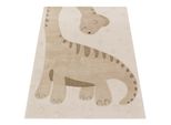 Kinderteppich, Mit Dino-Motiv, Beige, 160 X 220 Cm