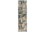 Wollteppich Esk, Geometrisch, FlorhöHe 10 Mm, Blau-Bunt, 60 X 230 Cm