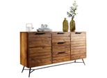 Sideboard – Formio, Massivholz, 160X40X88 Cm, Industrial-Stil