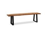 Esszimmerbank Massivholz Metall Baumkante Ohne Lehne, Akazie 120X40X46 Cm