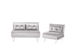 SOFA-SET 3-Sitzer Samtstoff Grau Vestfold