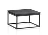 Couchtisch Aus Mango Massivholz Und Metall, Quadratisch, NatüRliche Holzmaserung, Schwarz 60 X 60 X 35 Cm