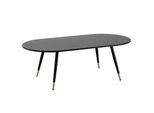 Couchtisch Oval In Marmor-Optik – Mit Metallgestell Im Modernen Design, Schwarz 120X60X42 Cm