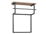 Wandgarderobe Massivholz Metall Modern Mit 10 Haken, Kleiderstange Und Ablage