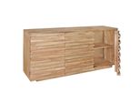 Sideboard – Akazie Massivholz, 160X75X43 Cm, Mit Baumkante, Landhausstil