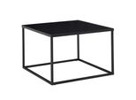 Couchtisch Quadratisch Mit Marmor-Optik, Metallgestell Im Industrial-Stil, Schwarz 60X60X45 Cm
