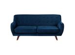 3-SITZER-SOFA Samtstoff Marineblau Bodo