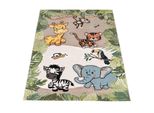 Kinderteppich, Mit Dschungel-Motiv, Beige, 120 X 170 Cm