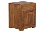 Nachttisch Massivholz Schublade TüR Landhausstil, Braun 50X40X60 Cm