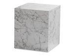 Couchtisch Monobloc In Hochglanz Mit Marmor-Optik, WüRfelform, Weiß 40X40X45 Cm