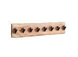 Wandgarderobe Massivholz Metall Modern Mit Baumkante Und 8 Haken
