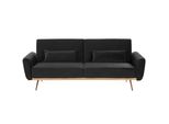 3-SITZER-SCHLAFSOFA Samtstoff Schwarz Eina