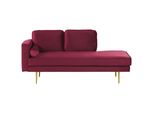 Chaiselongue Samtstoff Dunkelrot Linksseitig Miramas