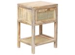 Nachttisch Rattan Heller Holzfarbton 1 Schublade 35/29 Cm Esto