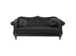 3-SITZER-SOFA Samtstoff Schwarz Skien