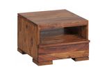 Nachttisch Massivholz Schublade Ablage Pflegeleicht Nako, Braun 40X40X30 Cm