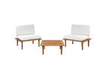 2-SITZER Lounge Set Zertifiziertes Akazienholz Cremeweiß Frascati