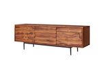 Lowboard Mango Massivholz Metall Industrial Stil FüR Fernseher Bis 55 Zoll