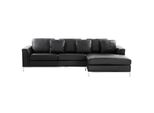 Ecksofa Leder Schwarz Rechtsseitig Oslo